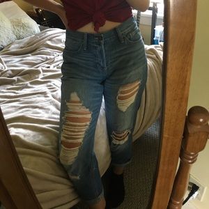 Hollister, relaxed-fit jeans double roll hem